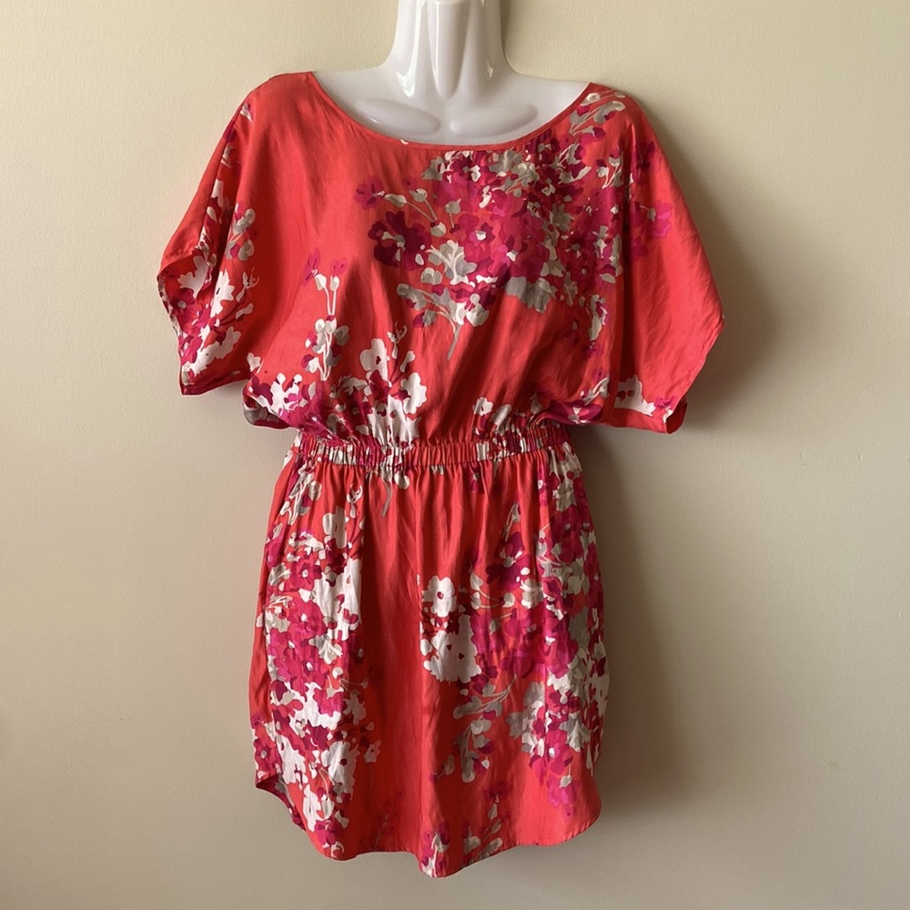 Express Floral pocket elastic waists mini dress S floral - Picture 1 of 5